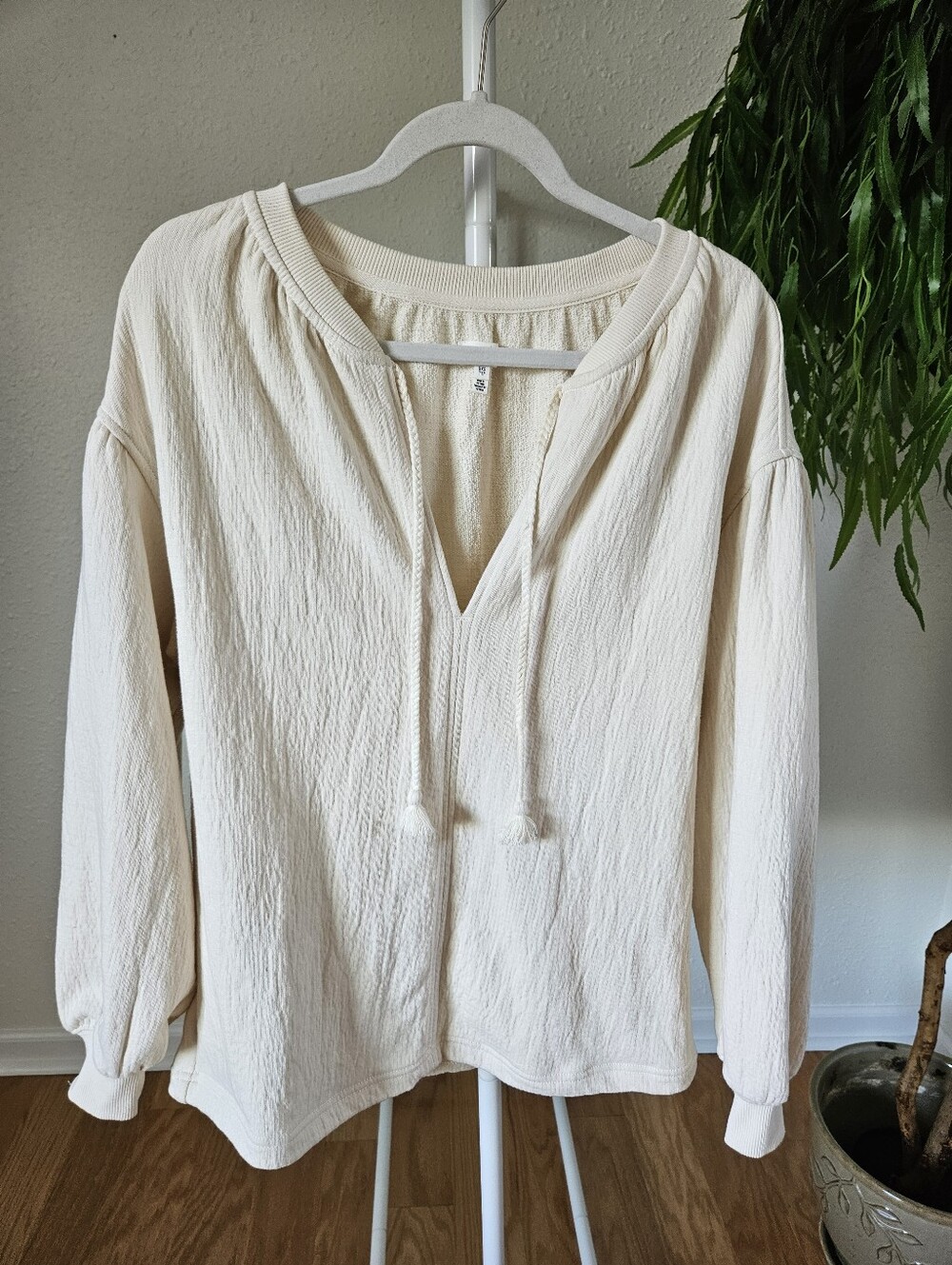 Aerie Oversized Cream Easy Street Sweatshirt in Size XXS